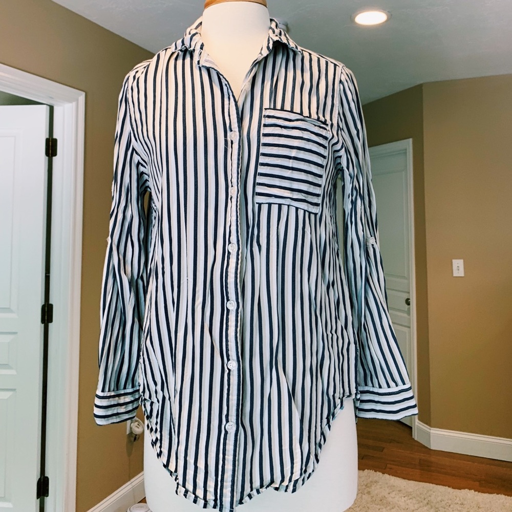 Simple Striped Button-Down (with pocket!)